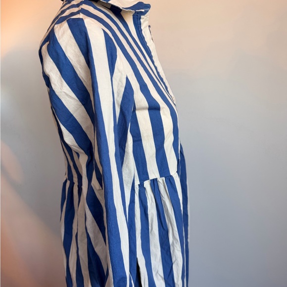 Tahari Blue and White Striped Button-Front Maxi Dress XS - Picture 8 of 16